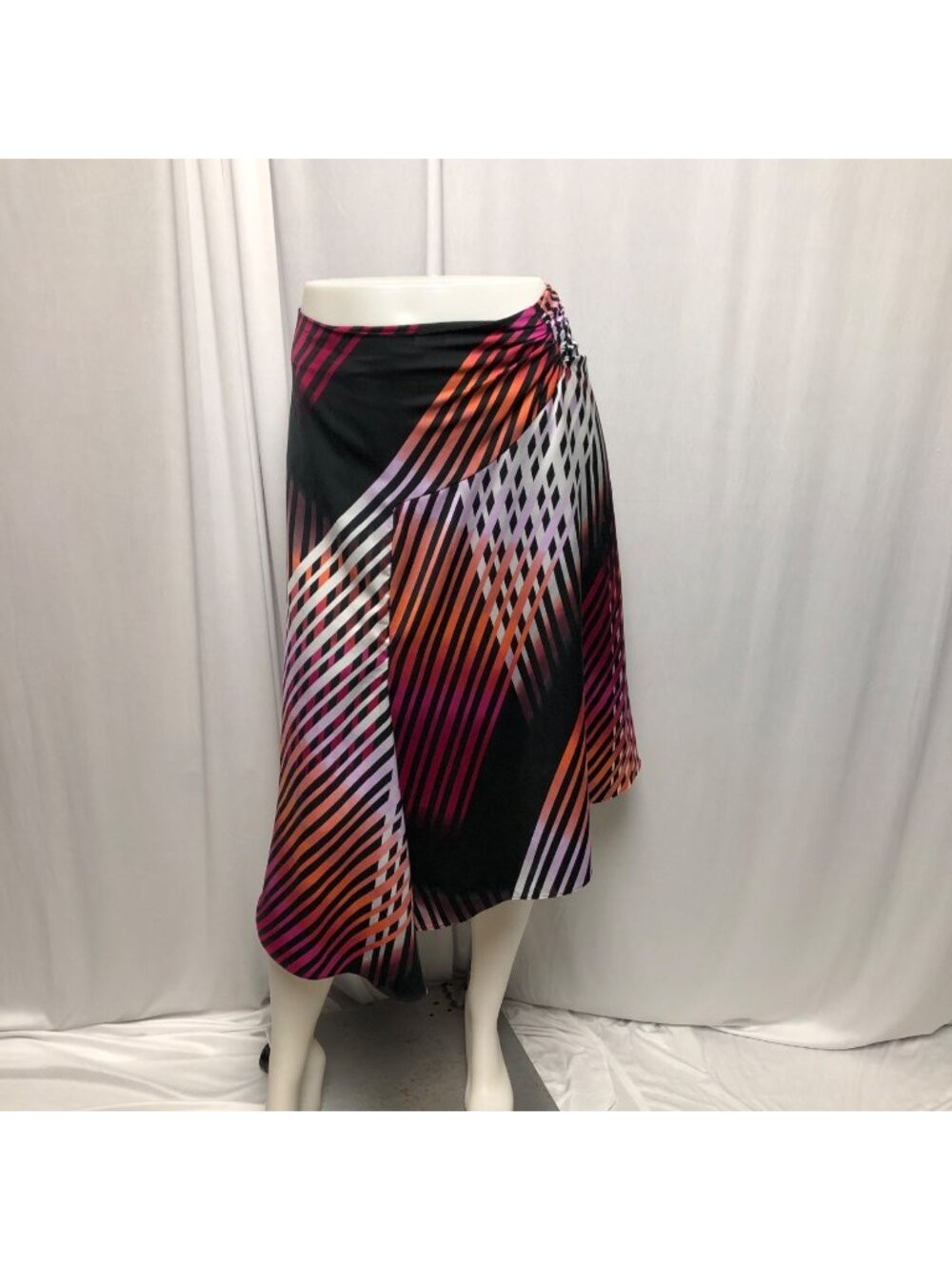 Worthington Skirt Womens Size 12 Asymmetric Lined Lightweight Cross Hatch A-Line